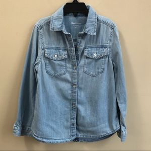 Gap Kids Chambray Rhinestone Button Down Shirt